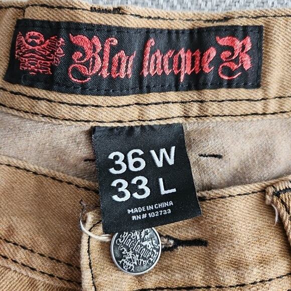 Blac Lacquer Straight Stretch Denim Gray Jeans No Tag measured Size 35x30 - Picture 13 of 16